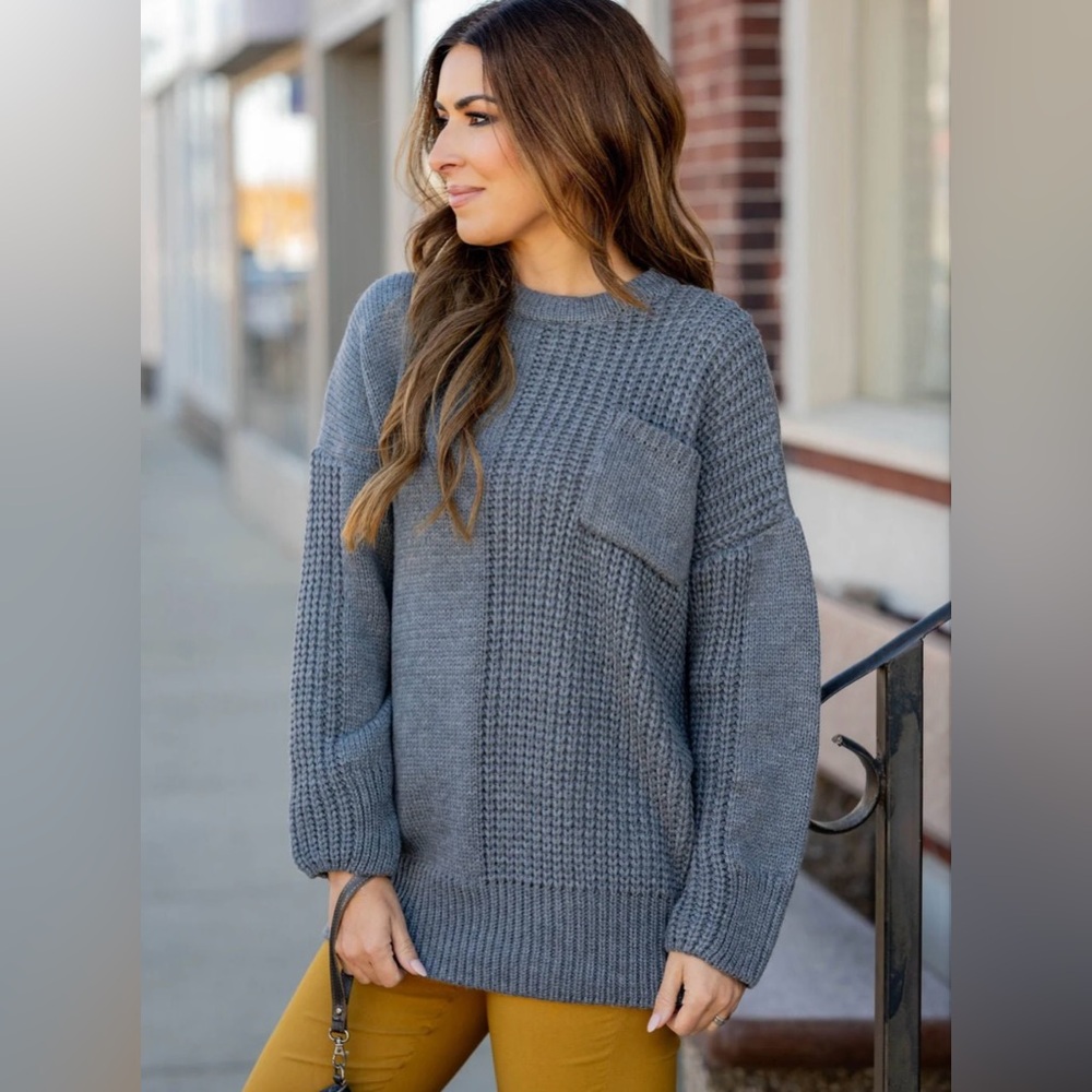 Blue Knit Women's Sweater